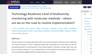Novel biodiversity monitoring methods and their TRLs: an OBSGESSION publication