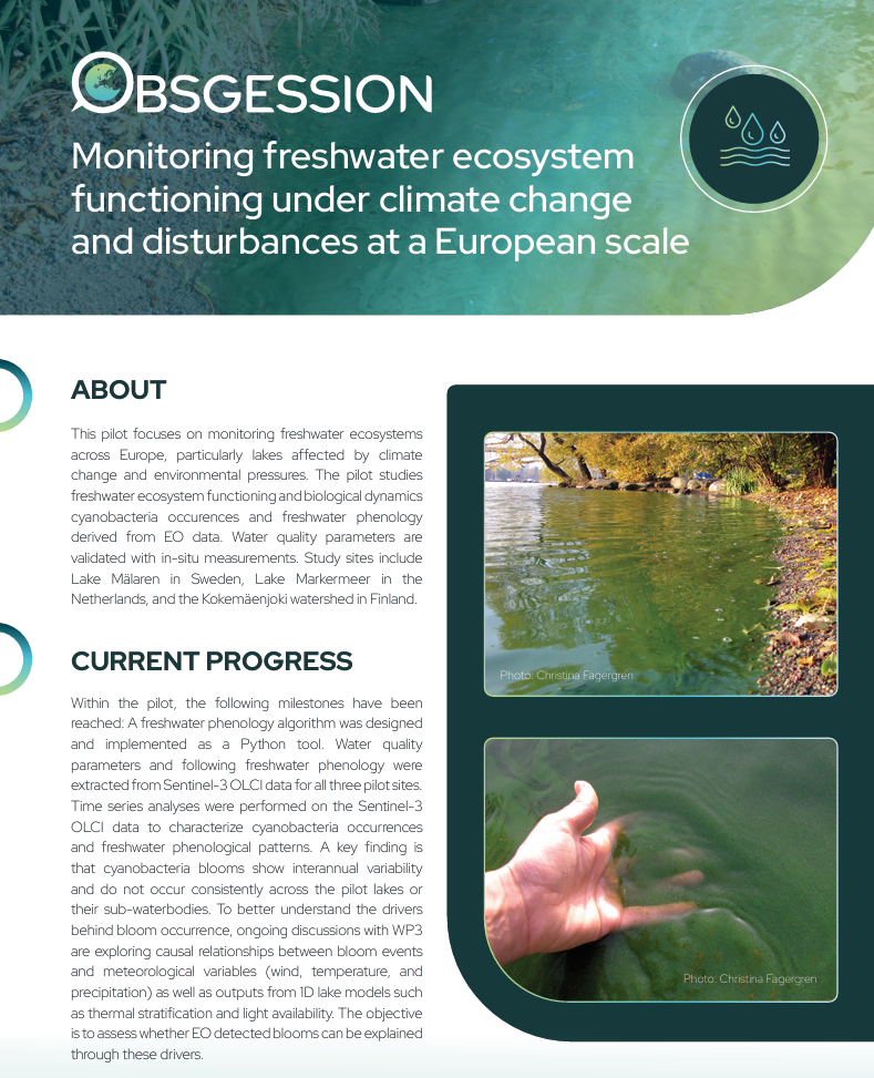 Monitoring freshwater ecosystem functioning under climate change and disturbances at a European scale factsheet