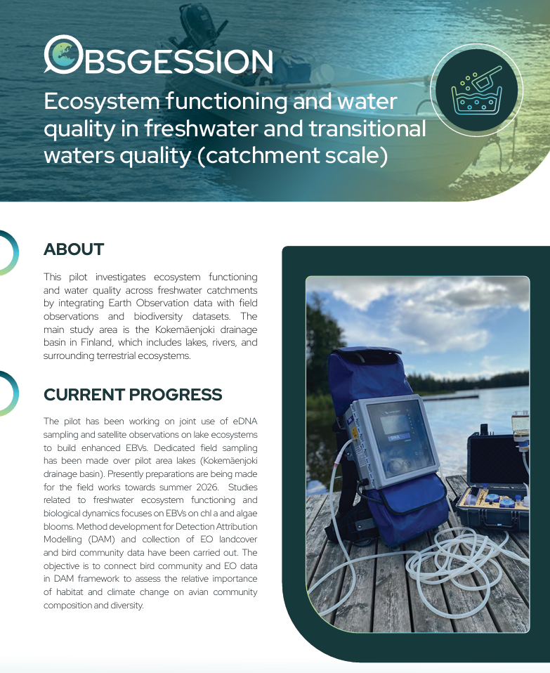 Ecosystem functioning and water quality in freshwater and transitional waters quality (catchment scale) factsheet